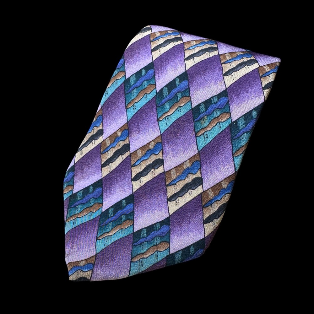 Molecular Expressions White Russian Microscope Silk Tie Stonehenge Purple Blue
